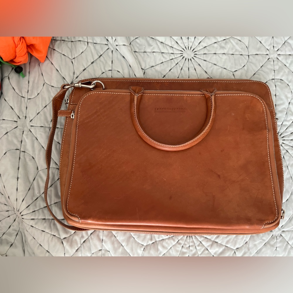 Vintage real leather Dooney and Bourke laptop bag